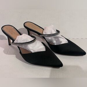 Jewel by Badgley Mischka Satin Mule Pumps